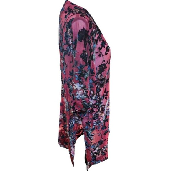 Velvet Burnout Kimono Open Front Top Size M/L Arizona - Picture 4 of 8